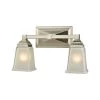 Sinclair 2-Light Brushed Nickel With Frosted Glass Bath Light by Thomas Lighting -Thomas Lighting Sales brushed nickel thomas lighting vanity lighting cn573211 64 1000