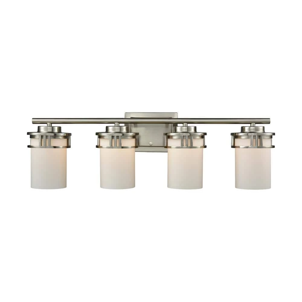 Ravendale 4-Light Brushed Nickel With Opal White Glass Bath Light by Thomas Lighting 3 Ravendale 4-Light Brushed Nickel With Opal White Glass Bath Light by Thomas Lighting
