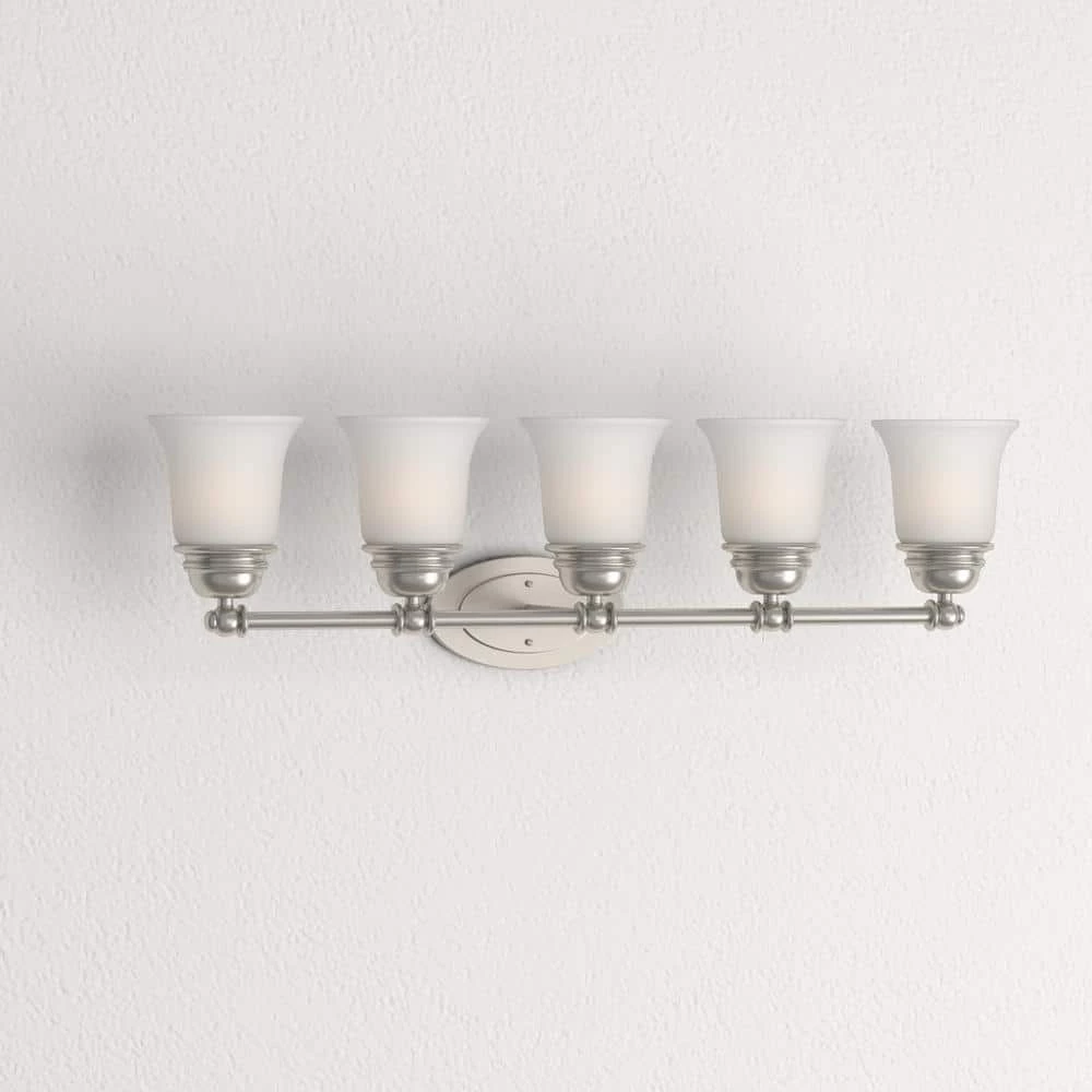 Bella 5-Light Brushed Nickel Bath Light by Thomas Lighting 6 Bella 5-Light Brushed Nickel Bath Light by Thomas Lighting - Image 4