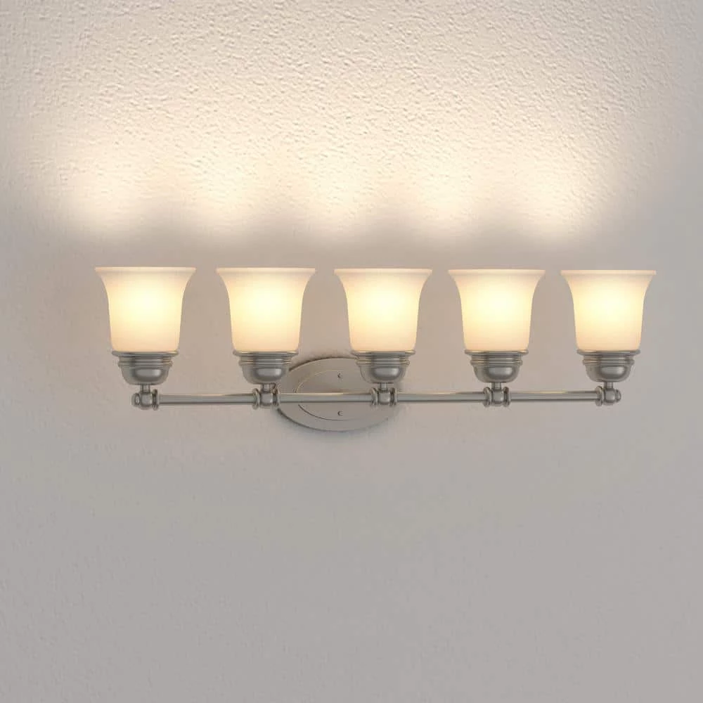 Bella 5-Light Brushed Nickel Bath Light by Thomas Lighting 5 Bella 5-Light Brushed Nickel Bath Light by Thomas Lighting - Image 3