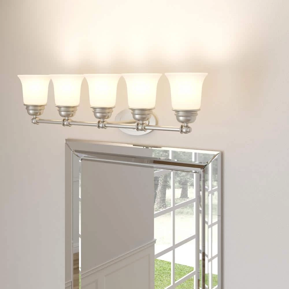 Bella 5-Light Brushed Nickel Bath Light by Thomas Lighting 4 Bella 5-Light Brushed Nickel Bath Light by Thomas Lighting - Image 2