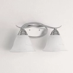 Prestige 2-Light Brushed Nickel Wall Vanity Light by Thomas Lighting -Thomas Lighting Sales brushed nickel thomas lighting vanity lighting sl748278 31 1000