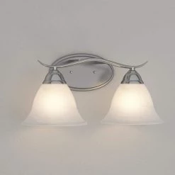 Prestige 2-Light Brushed Nickel Wall Vanity Light by Thomas Lighting -Thomas Lighting Sales brushed nickel thomas lighting vanity lighting sl748278 d4 1000