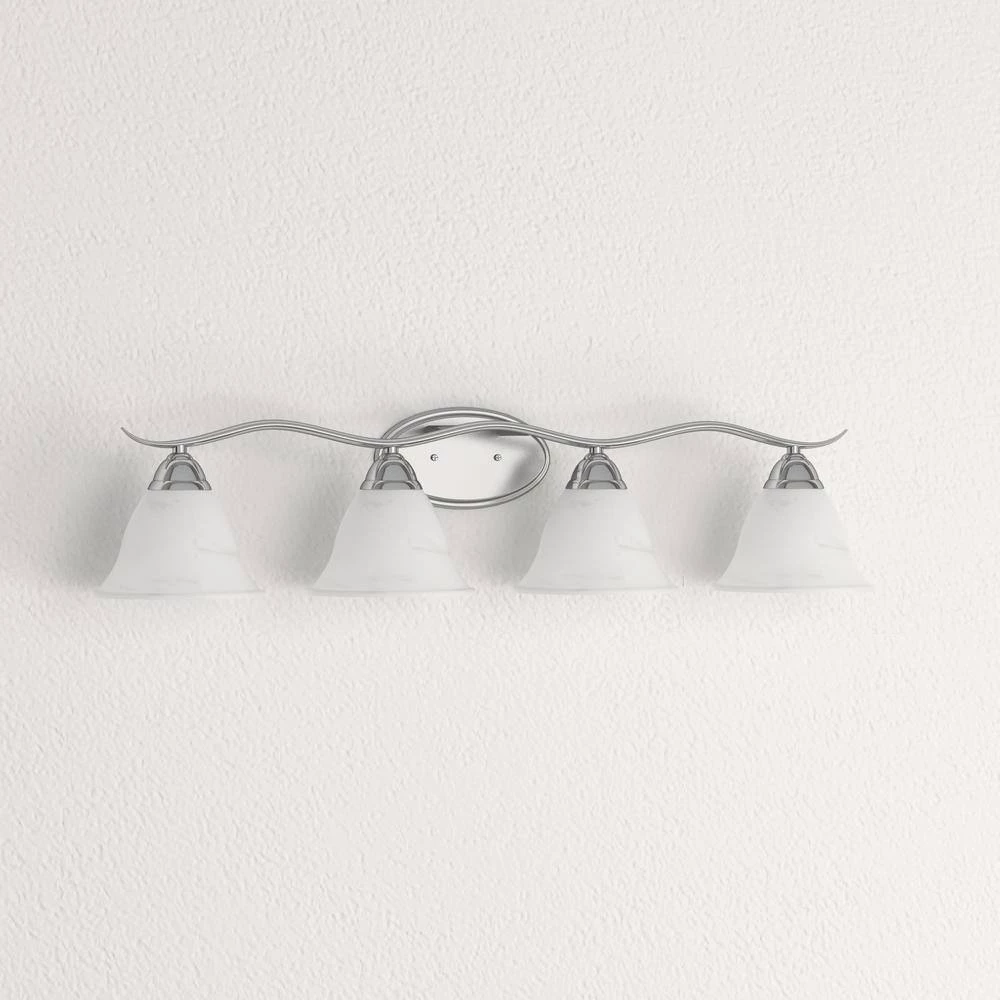 Prestige 4-Light Brushed Nickel Wall Vanity Light by Thomas Lighting 6 Prestige 4-Light Brushed Nickel Wall Vanity Light by Thomas Lighting - Image 4