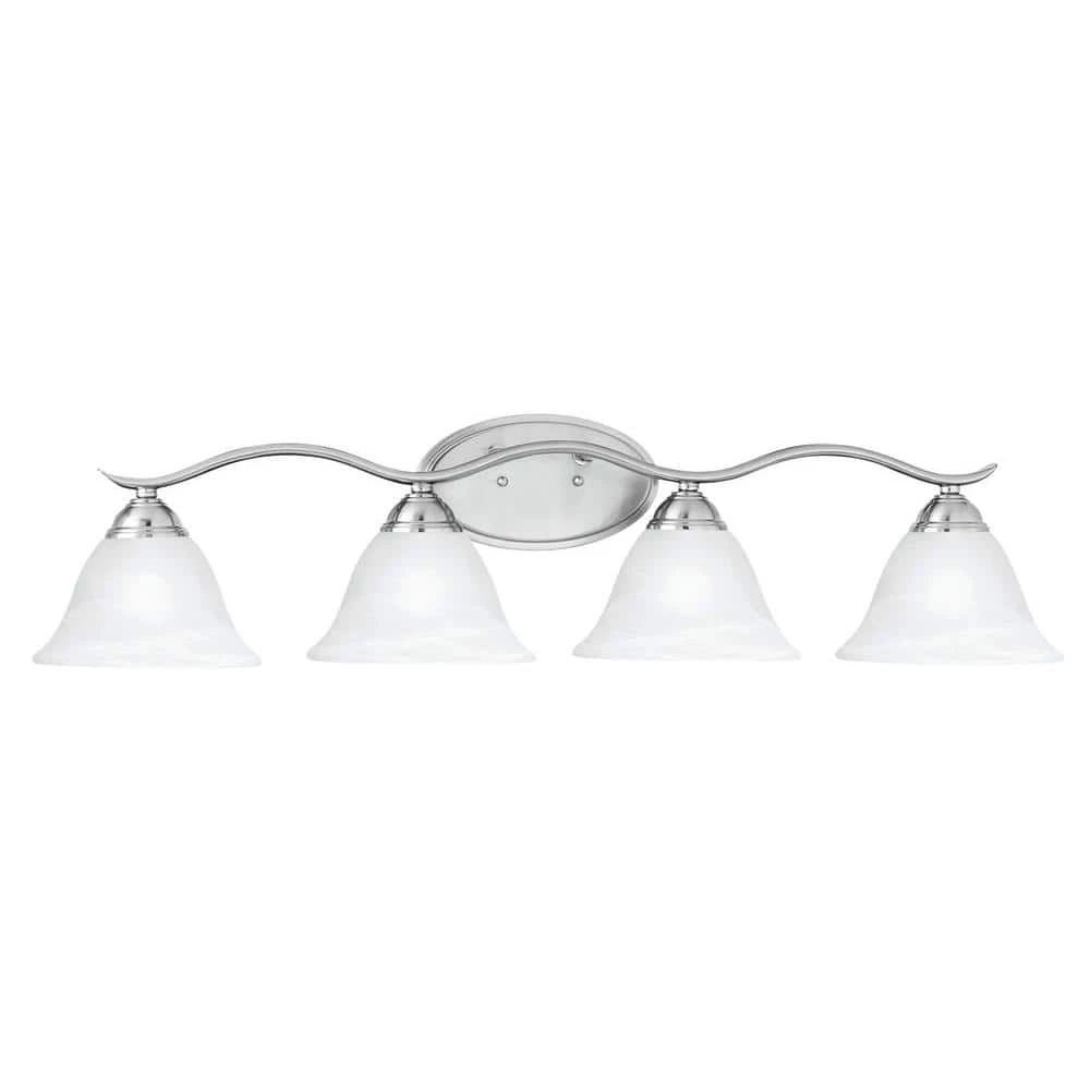 Prestige 4-Light Brushed Nickel Wall Vanity Light by Thomas Lighting 3 Prestige 4-Light Brushed Nickel Wall Vanity Light by Thomas Lighting