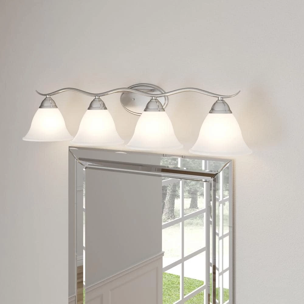 Prestige 4-Light Brushed Nickel Wall Vanity Light by Thomas Lighting 4 Prestige 4-Light Brushed Nickel Wall Vanity Light by Thomas Lighting - Image 2