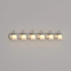 Homestead 6-Light Brushed Nickel Wall Vanity Light by Thomas Lighting -Thomas Lighting Sales brushed nickel thomas lighting vanity lighting sl758678 c3 1000