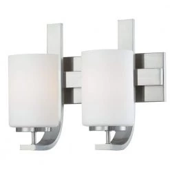 Pendenza 2-Light Brushed Nickel Bath Fixture by Thomas Lighting