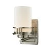 Ravendale 1-Light Brushed Nickel With Opal White Glass Bath Light by Thomas Lighting -Thomas Lighting Sales brushed nickel thomas lighting wall sconces cn578172 64 1000