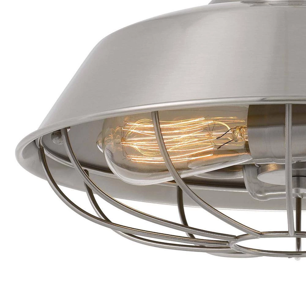 Wilbur 14 in. x 14 in. x 12 in. 2-Light Brushed Nickel Finish Pendant by Worldwide Lighting 9 Wilbur 14 in. x 14 in. x 12 in. 2-Light Brushed Nickel Finish Pendant by Worldwide Lighting - Image 7