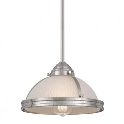 Lavery 10.75 in. x 10.75 in. x 6.63 in. 1-Light Brushed Nickel Pendant by Worldwide Lighting -Thomas Lighting Sales brushed nickel worldwide lighting chandeliers e80068 005 1f 1000