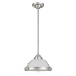 Lavery 10.75 in. x 10.75 in. x 6.63 in. 1-Light Brushed Nickel Pendant by Worldwide Lighting -Thomas Lighting Sales brushed nickel worldwide lighting chandeliers e80068 005 4f 1000