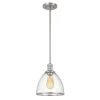 Cloe 9 in. x 9 in. x 10.5 in. 1-Light Brushed Nickel Finish Harmer Glass Pendant by Worldwide Lighting -Thomas Lighting Sales brushed nickel worldwide lighting pendant lights e80003 005 64 1000