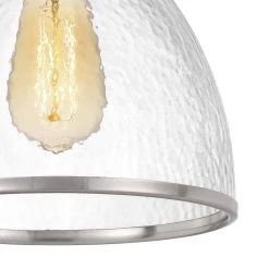 Cloe 9 in. x 9 in. x 10.5 in. 1-Light Brushed Nickel Finish Harmer Glass Pendant by Worldwide Lighting -Thomas Lighting Sales brushed nickel worldwide lighting pendant lights e80003 005 fa 1000