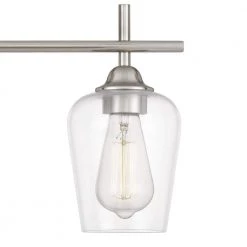 Bacchus 3-Light Brushed Nickel Finish Vanity Light 6.75 in. x 24 in. x 9.75 in. by Worldwide Lighting -Thomas Lighting Sales brushed nickel worldwide lighting vanity lighting e20003 005 44 1000