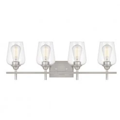 Bacchus 28.75 in. x 6.75 in. x 9.75 in. 4-Light Brushed Nickel Finish Vanity Light by Worldwide Lighting -Thomas Lighting Sales brushed nickel worldwide lighting vanity lighting e20004 005 1f 1000