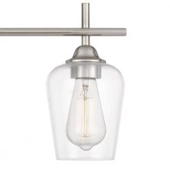 Bacchus 28.75 in. x 6.75 in. x 9.75 in. 4-Light Brushed Nickel Finish Vanity Light by Worldwide Lighting -Thomas Lighting Sales brushed nickel worldwide lighting vanity lighting e20004 005 44 1000