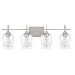 Bacchus 28.75 in. x 6.75 in. x 9.75 in. 4-Light Brushed Nickel Finish Vanity Light by Worldwide Lighting -Thomas Lighting Sales brushed nickel worldwide lighting vanity lighting e20004 005 4f 1000