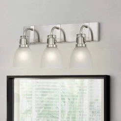 Edison 20.5 in. x 6.5 in. x 10.5 in. 3-Light Brushed Nickel Vanity Light by Worldwide Lighting -Thomas Lighting Sales brushed nickel worldwide lighting vanity lighting e20023 005 31 1000