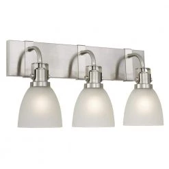 Edison 20.5 in. x 6.5 in. x 10.5 in. 3-Light Brushed Nickel Vanity Light by Worldwide Lighting
