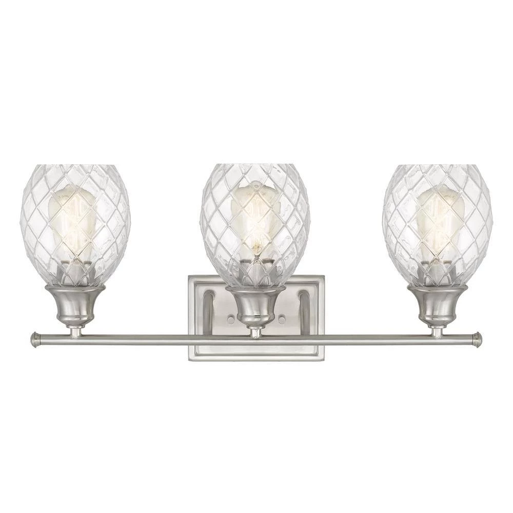 Framburg 24 in. x 7.63 in. x 10.13 in. 3-Light Brushed Nickel Vanity Light by Worldwide Lighting 6 Framburg 24 in. x 7.63 in. x 10.13 in. 3-Light Brushed Nickel Vanity Light by Worldwide Lighting - Image 4