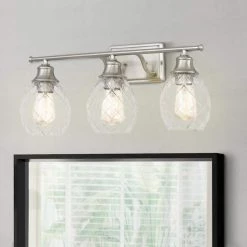 Framburg 24 in. x 7.63 in. x 10.13 in. 3-Light Brushed Nickel Vanity Light by Worldwide Lighting 13 Framburg 24 in. x 7.63 in. x 10.13 in. 3-Light Brushed Nickel Vanity Light by Worldwide Lighting -Thomas Lighting Sales brushed nickel worldwide lighting vanity lighting e20024 005 31 1000