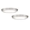 Jupiter 13 in. Brushed Steel Color Changing LED Ceiling Flush Mount (2-Pack) by Worldwide Lighting -Thomas Lighting Sales brushed steel worldwide lighting flush mount lights e30003 005 64 1000