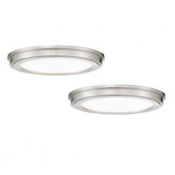 Jupiter 13 in. Brushed Steel Color Changing LED Ceiling Flush Mount (2-Pack) by Worldwide Lighting