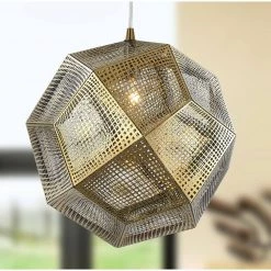 Geometrics 1-Light Champagne Pendant by Worldwide Lighting -Thomas Lighting Sales champagne worldwide lighting chandeliers cp428cg12 31 1000