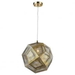 Geometrics 1-Light Champagne Pendant by Worldwide Lighting