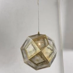 Geometrics 1-Light Champagne Pendant by Worldwide Lighting -Thomas Lighting Sales champagne worldwide lighting chandeliers cp428cg12 c3 1000