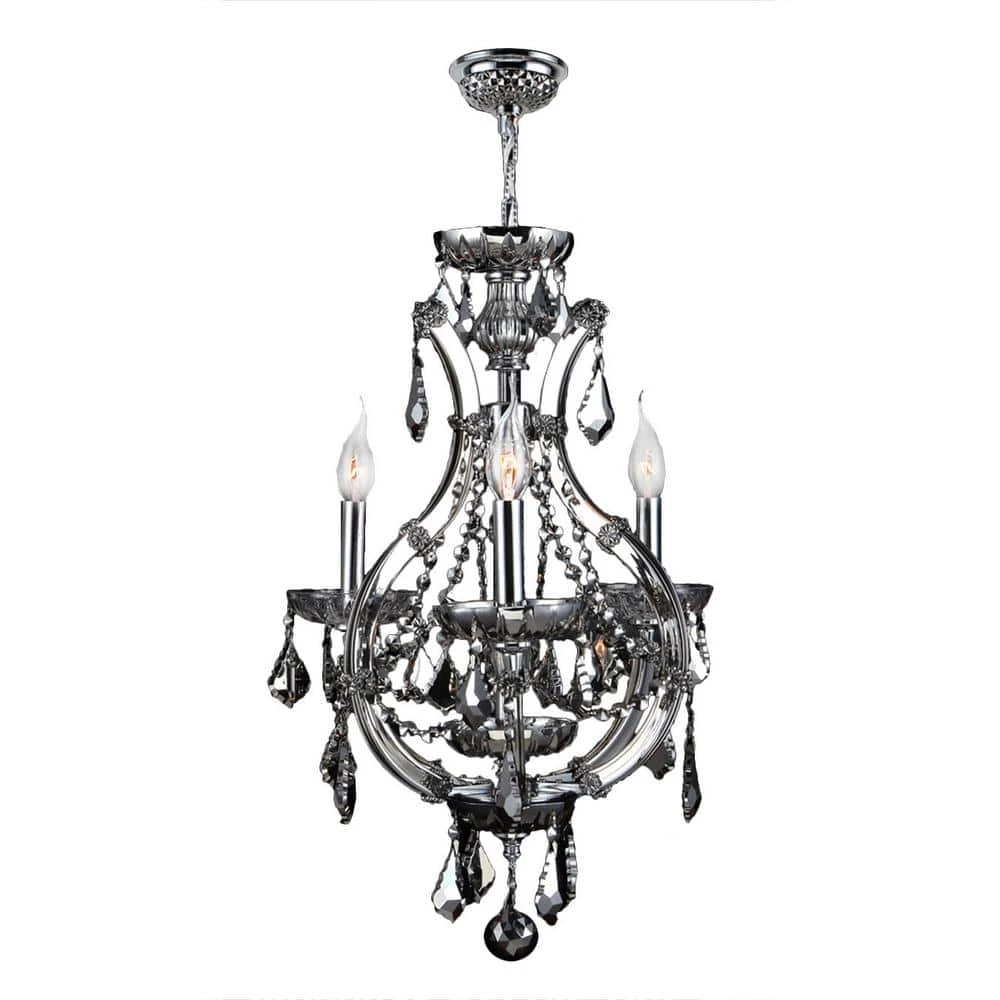 Lyre 4-Light Polished Chrome and Polished Chrome Crystal Mini Chandelier by Worldwide Lighting 3 Lyre 4-Light Polished Chrome and Polished Chrome Crystal Mini Chandelier by Worldwide Lighting