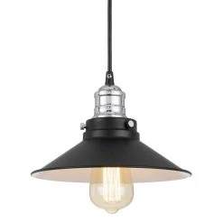 Peet 9.25 in. x 9.25 in. x 6 in. 1-Light Chrome and Matte Black Mini Pendant by Worldwide Lighting -Thomas Lighting Sales chrome matte black worldwide lighting pendant lights e80062 001 1f 1000