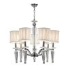 Gatsby 7-Light Chrome and Clear Crystal Chandelier with White Fabric Shade by Worldwide Lighting -Thomas Lighting Sales chrome worldwide lighting chandeliers w83132c24 64 1000