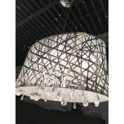 Julie 4-Light Chrome Oval Drum Chandelier with Clear Crystal Shade by Worldwide Lighting -Thomas Lighting Sales chrome worldwide lighting chandeliers w83181c21 1f 1000