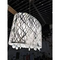 Julie 4-Light Chrome Oval Drum Chandelier with Clear Crystal Shade by Worldwide Lighting -Thomas Lighting Sales chrome worldwide lighting chandeliers w83181c21 44 1000
