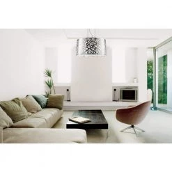 Julie 4-Light Chrome Oval Drum Chandelier with Clear Crystal Shade by Worldwide Lighting -Thomas Lighting Sales chrome worldwide lighting chandeliers w83181c21 fa 1000