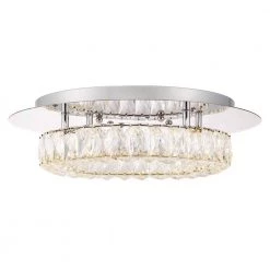 17.5 in. Dia x 4.7 in. H Round Galaxy 1-Light Integrated LED Chrome and Clear Crystal Flush Mount Ceiling Light by Worldwide Lighting -Thomas Lighting Sales chrome worldwide lighting flush mount lights e30004 004 1f 1000