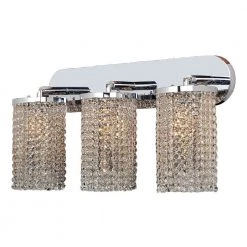 Prism Collection 3-Light Chrome with Clear Crystal Sconce by Worldwide Lighting