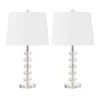 Salzburg 23 in. Clear Crystal Stacked Ball Table Lamp with Off-White Shade (Set of 2) by Worldwide Lighting -Thomas Lighting Sales clear crystal worldwide lighting table lamps e50001 004 64 1000