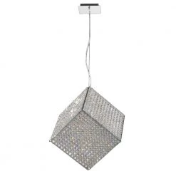 Cube Collection 13-Light Chrome and Clear Crystal Pendant by Worldwide Lighting