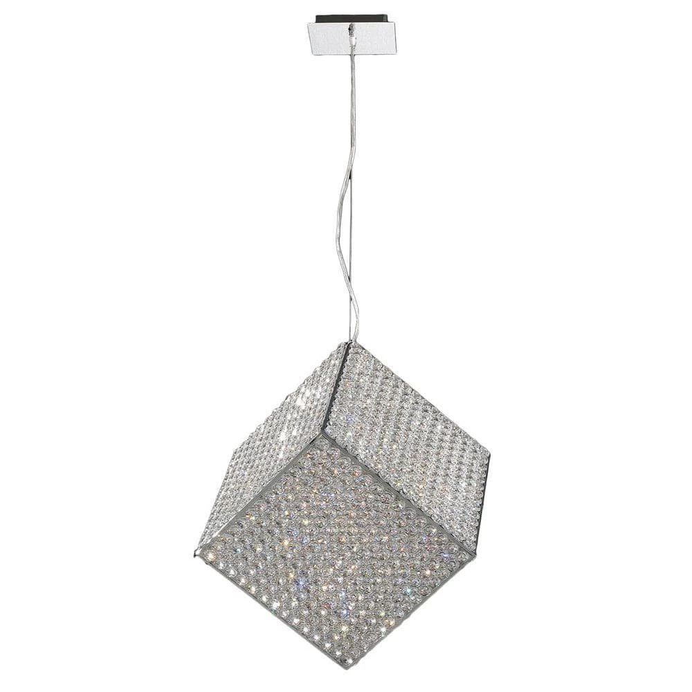 Cube Collection 13-Light Chrome and Clear Crystal Pendant by Worldwide Lighting 3 Cube Collection 13-Light Chrome and Clear Crystal Pendant by Worldwide Lighting