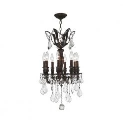 Versailles 8-Light Flemish Brass Chandelier with Clear Crystal by Worldwide Lighting