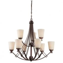 Wright 9-Light Espresso Chandelier by Thomas Lighting