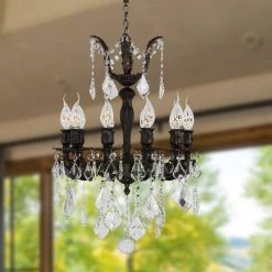Versailles 10-Light Flemish Brass Clear Crystal Chandelier by Worldwide Lighting -Thomas Lighting Sales flemish brass worldwide lighting chandeliers w83322f17 31 1000