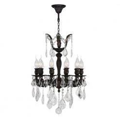 Thomas Lighting Sales 7 Versailles 10-Light Flemish Brass Clear Crystal Chandelier by Worldwide Lighting