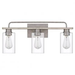 Nemo 3-Light Galvanized and Antique White Wash Wood Vanity Light 5.75 in. x 22 in. x 9.63 in. by Worldwide Lighting 12 Nemo 3-Light Galvanized and Antique White Wash Wood Vanity Light 5.75 in. x 22 in. x 9.63 in. by Worldwide Lighting -Thomas Lighting Sales galvanized antique white wash wood worldwide lighting vanity lighting e20006 015 4f 1000