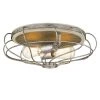Cyclone 15 in. D x 5.25 in. H 2-Light Galvanized and Ocala Oak Flush Mount by Worldwide Lighting -Thomas Lighting Sales galvanized ocala oak worldwide lighting flush mount lights e30041 015 64 1000