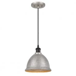 Helmut 9 in. x 9 in. x 9 in. 1-Light Galvanized Pendant by Worldwide Lighting
