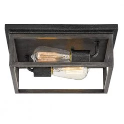 Weston 12.63 in. x 12.63 in. x 4.75 in. 2-Light Guilded Iron Seaside Oak Flush Mount by Worldwide Lighting -Thomas Lighting Sales guilded iron seaside oak worldwide lighting flush mount lights e30024 020 1f 1000